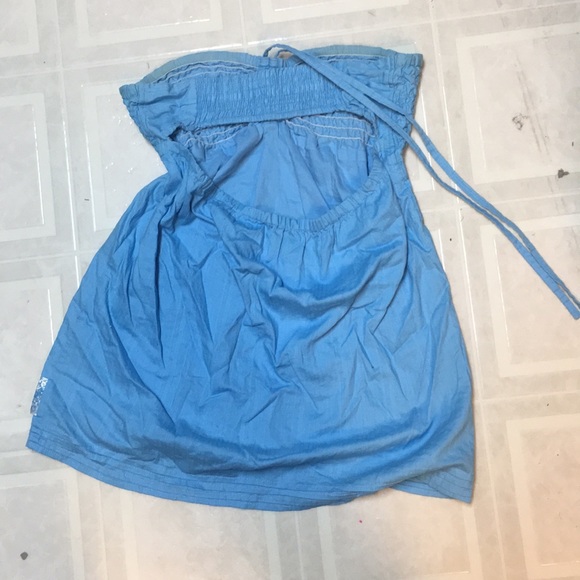 Cute blue tie up shirt. - Picture 2 of 3